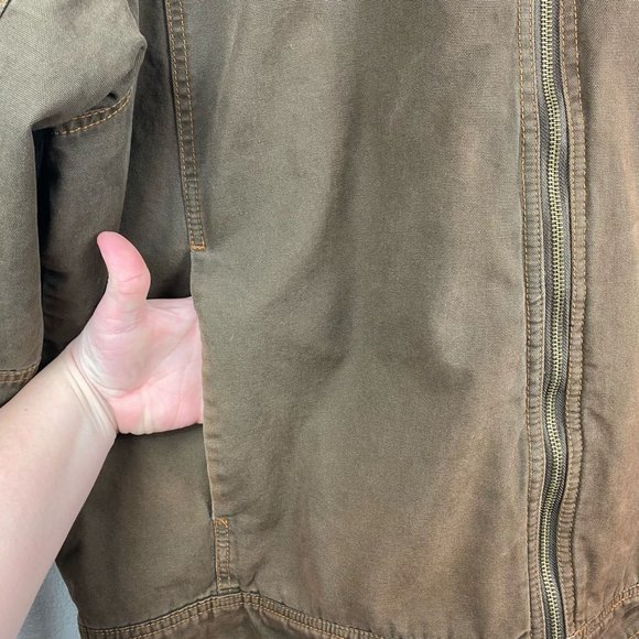 Wolverine Mens Fleece Lined Insulated Canvas Coat Jacket Heavy Duty Brown XXL - Picture 6 of 11